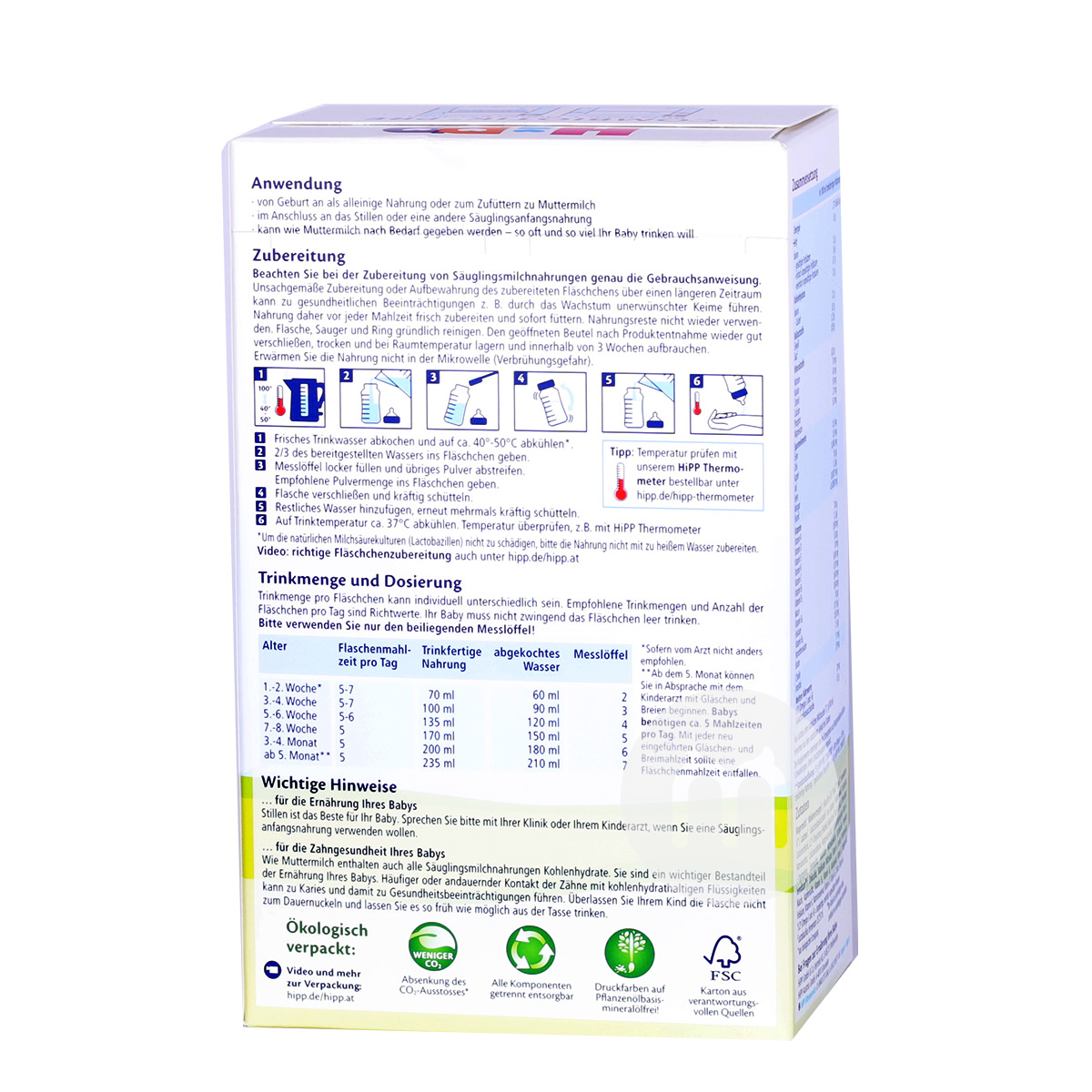 HiPP 독일생균제분유 1 단계 * 4 상자해외버전