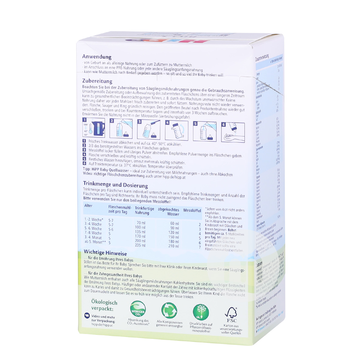 HiPP 독일유기농분유 1 단계 * 4 박스해외버전