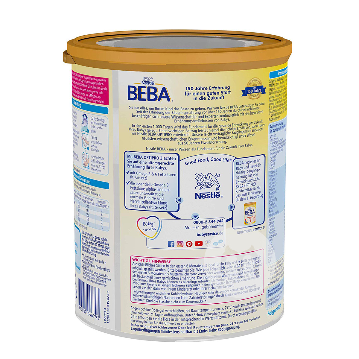BEBA 독일유아용분유3 단계 * 6 해외버전
