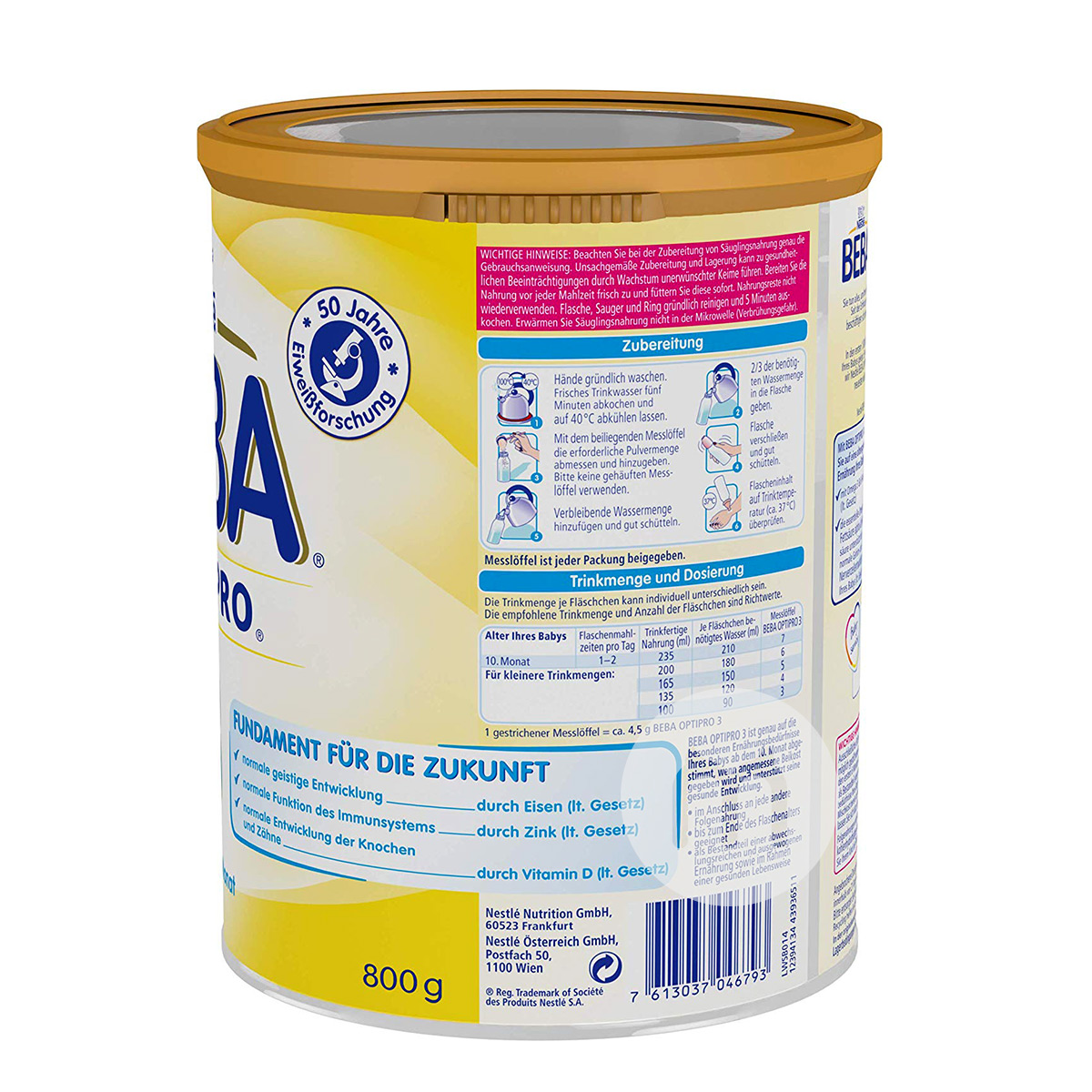 BEBA 독일유아용분유3 단계 * 6 해외버전