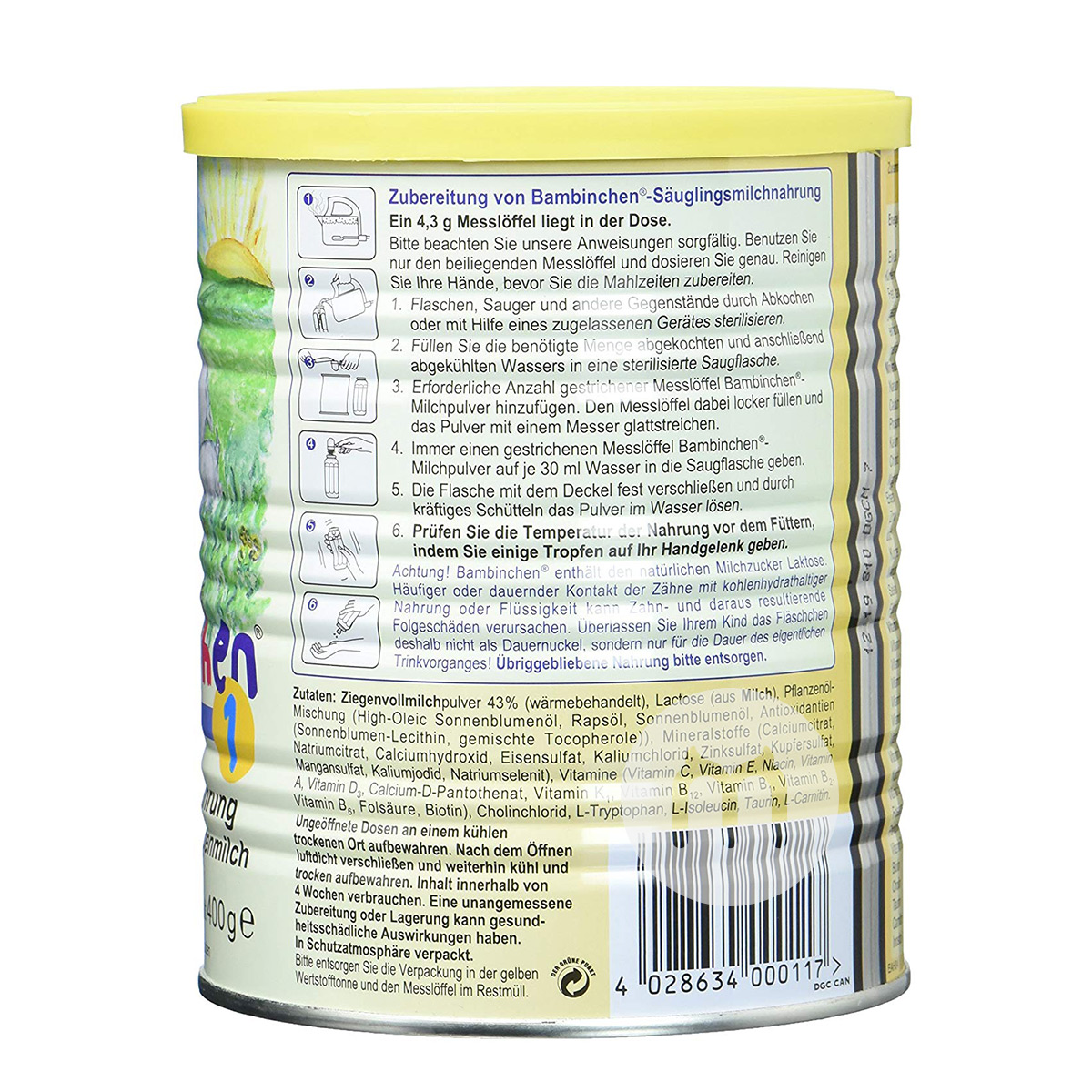 Bambinchen 독일블루플래닛염소분유 1 단계 * 6 해외버전