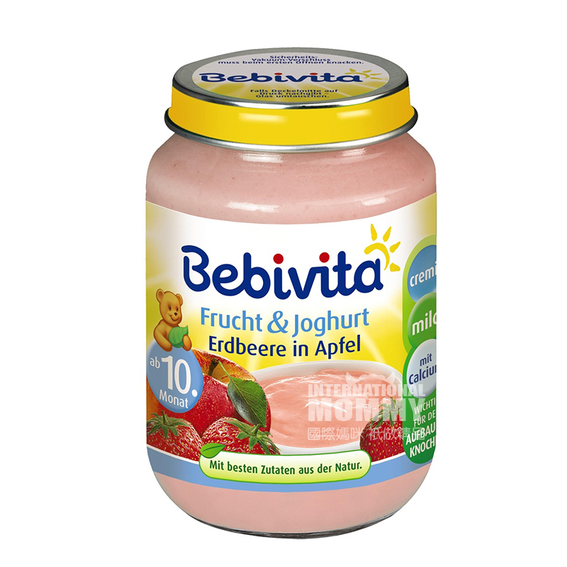 Bebivita 독일유기농사과딸기요구르트머드 10 개월이상해외버전
