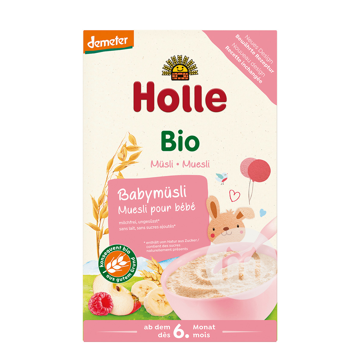 【4piece】Holle 독일유기농사과바나나라즈베리통밀베르미첼리 6 개월이상해외판