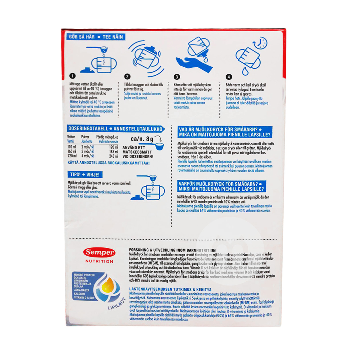 Semper 스웨덴분유 4 단계 * 6 박스해외버전