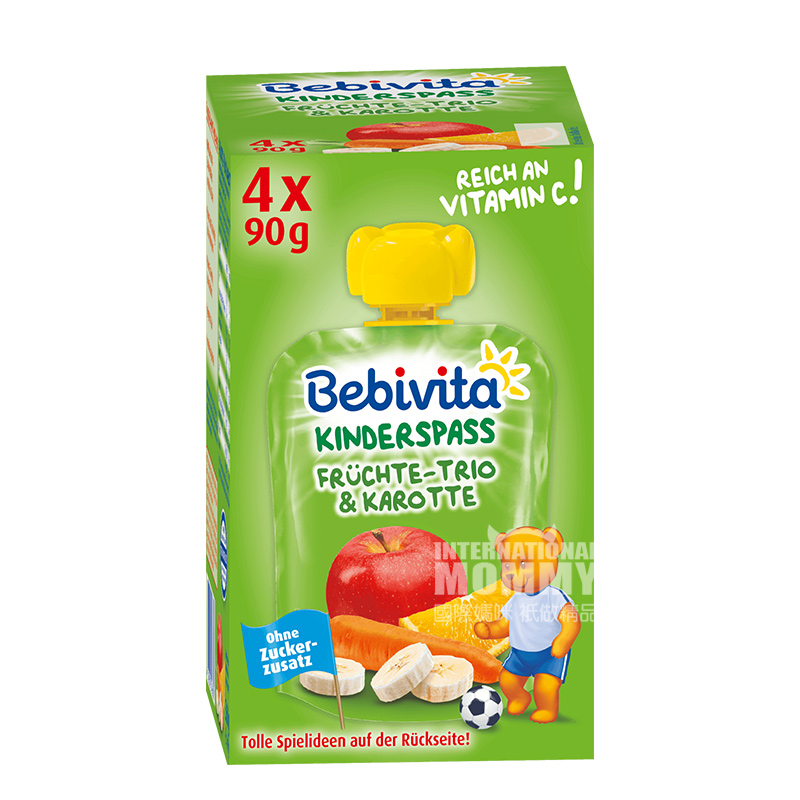 Bebivita 독일바나나사과오렌지당근진흙흡입음악 12 개월이상 360g 해외버전