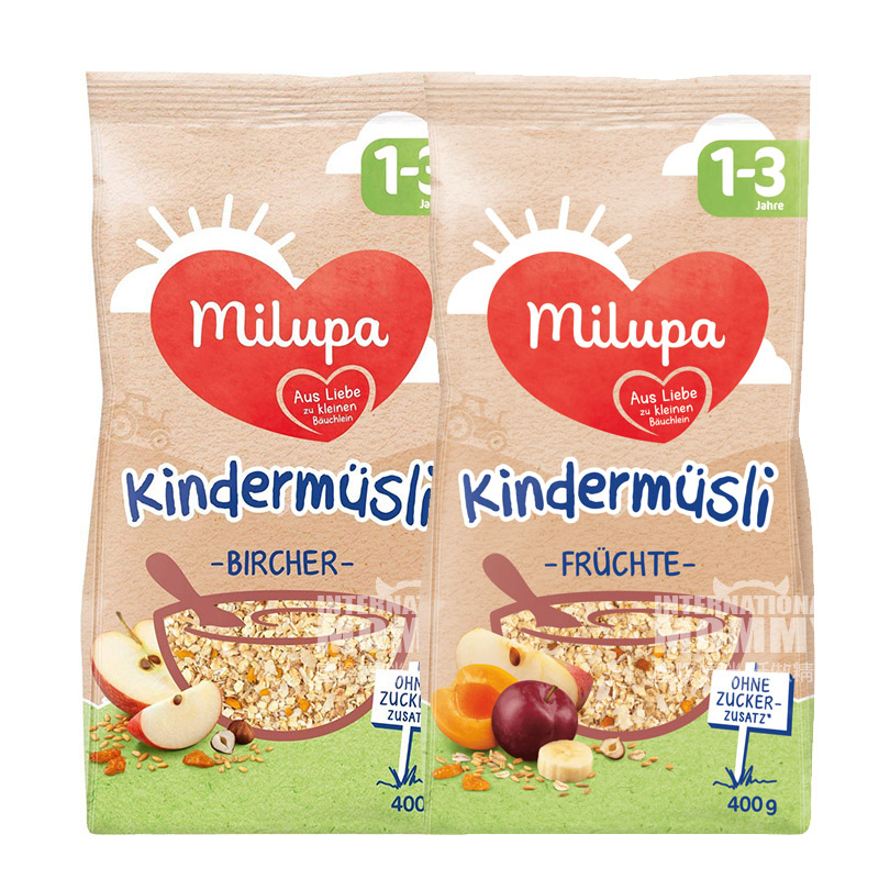 [2 팩] Milupa 독일어린이보조시리얼시리얼 + 다양한과일시리얼시리얼 1-3 세