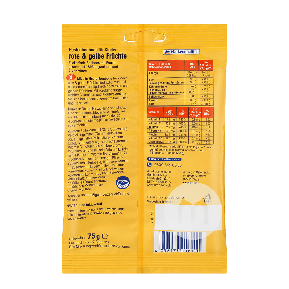 Mivolis 독일 Mivolis 기침완화키즈젤리사탕 * 5 해외판