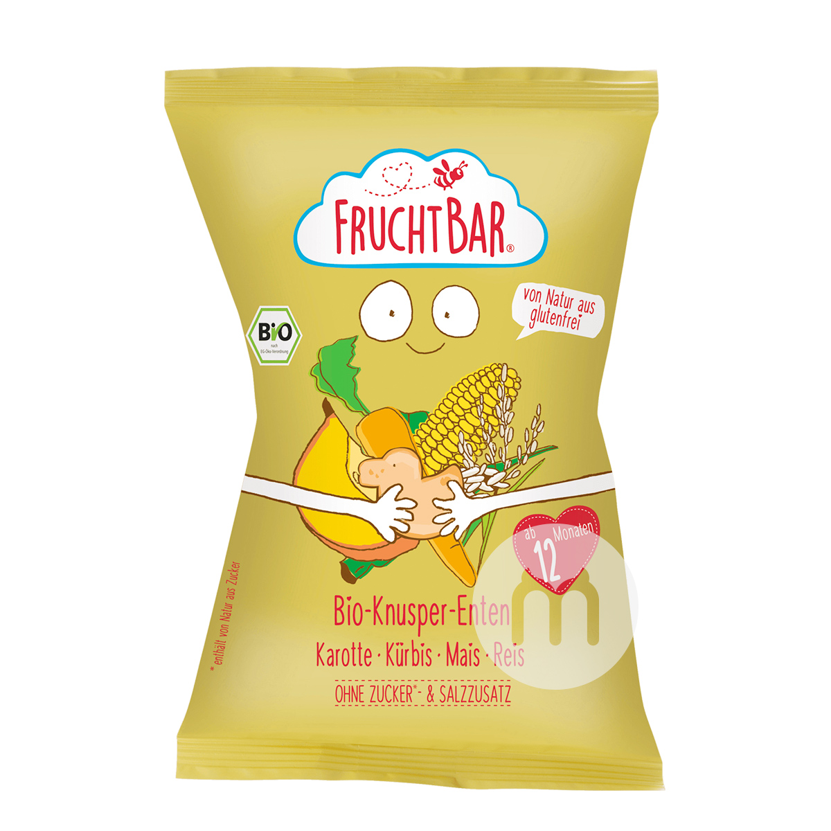 FRUCHTBAR 독일 FRUCHTBAR 유기농당근호박쌀옥수수오리퍼프 * 4 해외버전