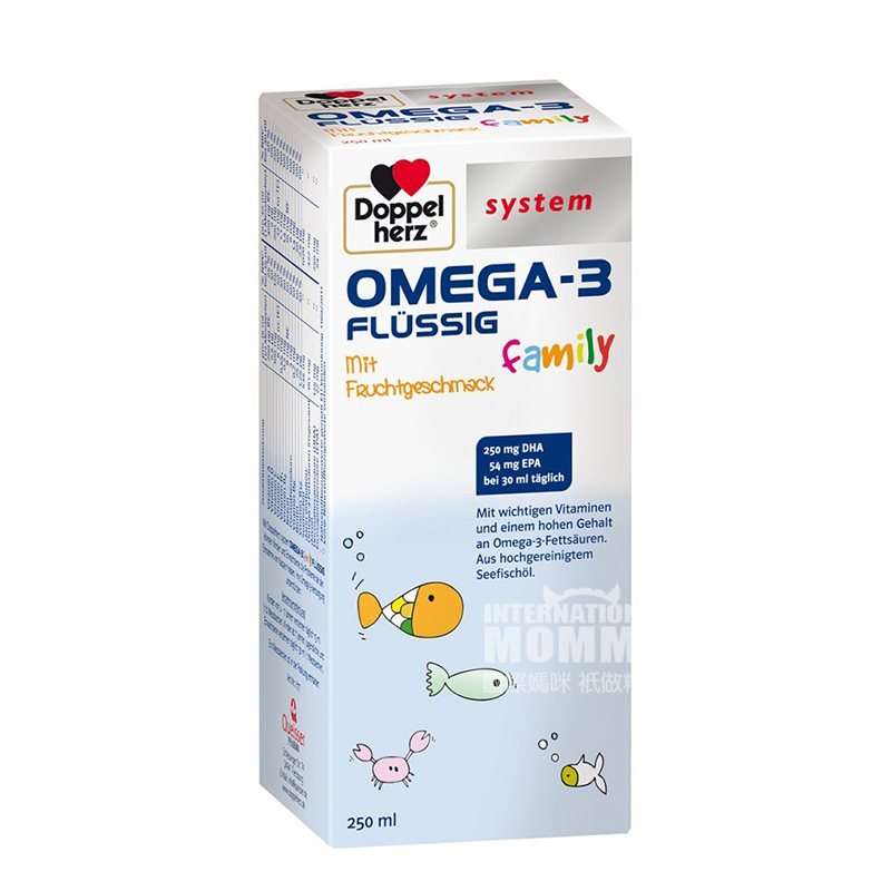 [4 개] Doppelherz 독일시스템시리즈어린이심해어유 DHA + Omega3 구강솔루션해외버전