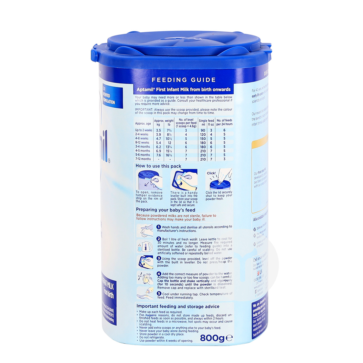 Aptamil 영국분유 1 단계 * 4 캔해외판