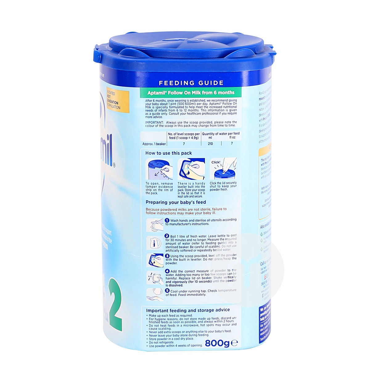 Aptamil 영국분유 2 단계 * 8 캔해외판