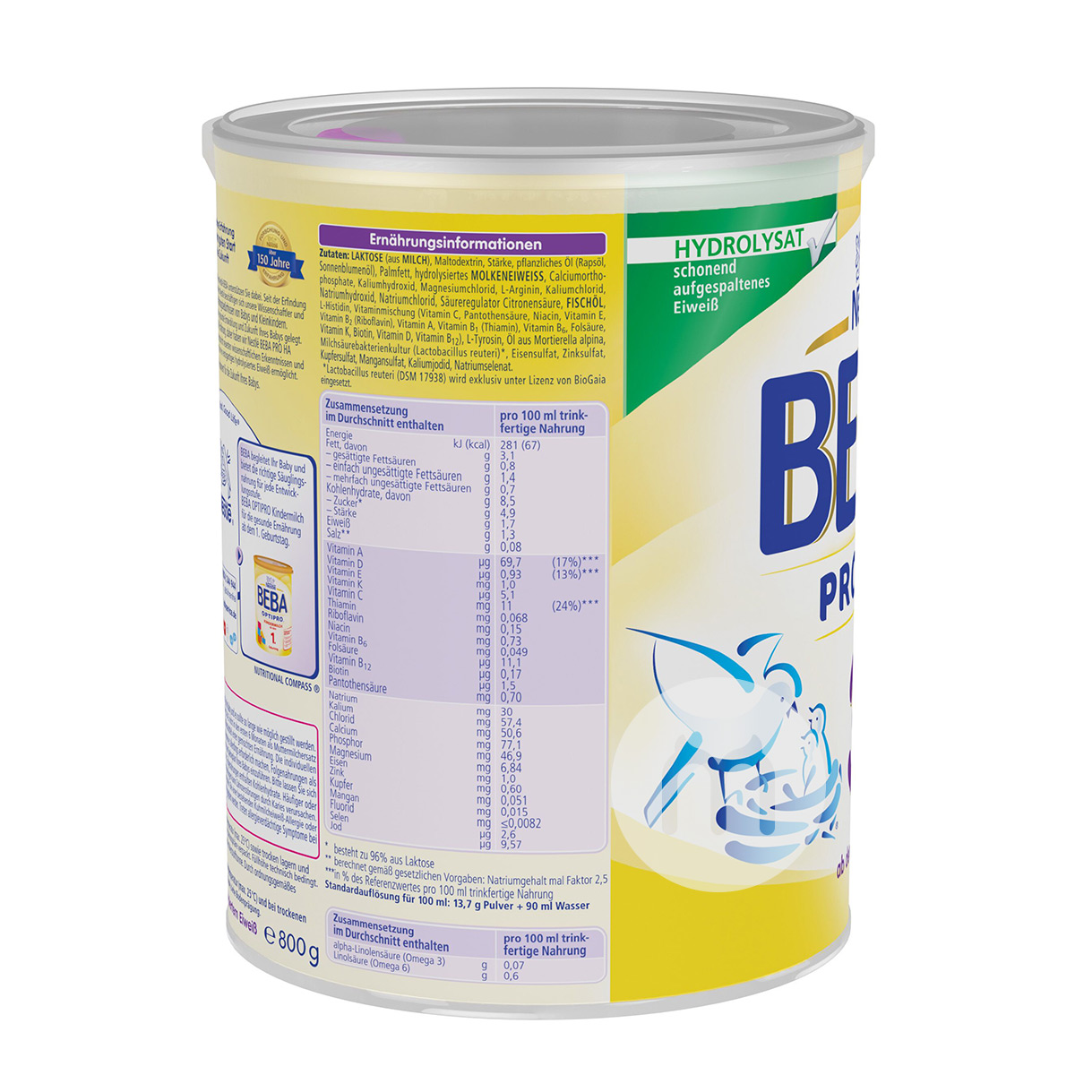 BEBA 독일적당히가수분해된우유분말 3 * 6 해외버전