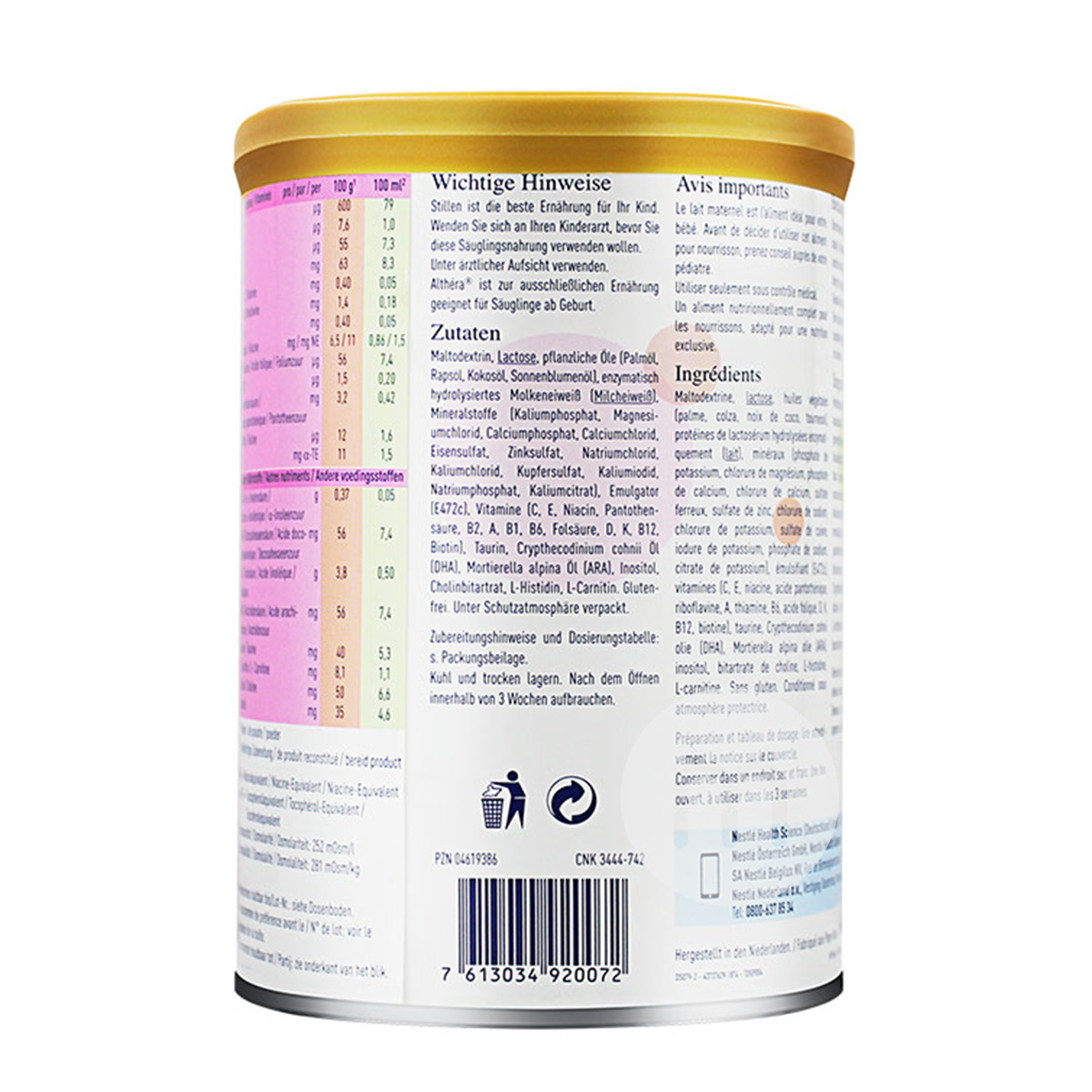 Nestle 네덜란드는심하게가수분해된유아저자극성우유분말 * 6 캔