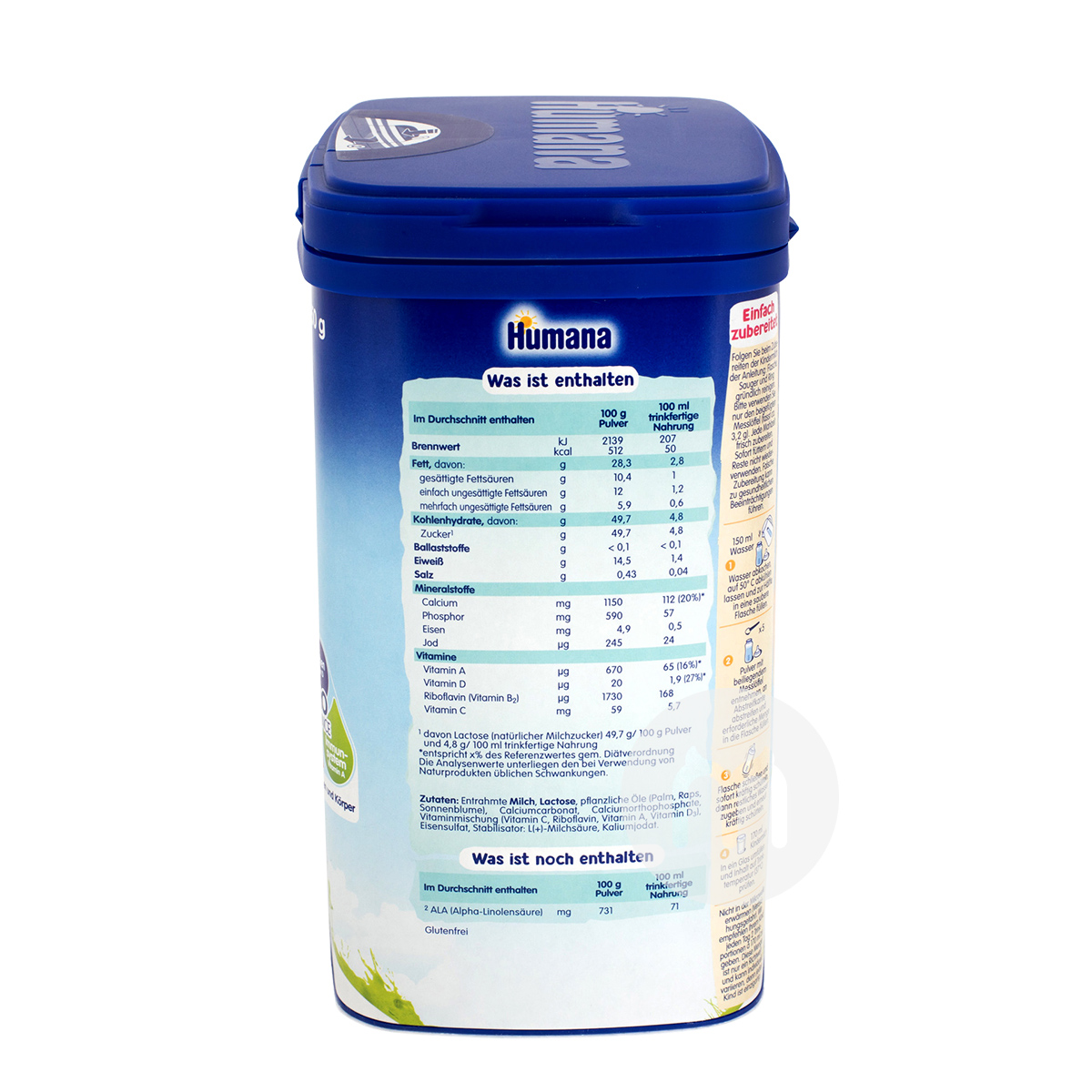 Humana 독일유아용분유 2+ 섹션 650g * 4 박스해외버전