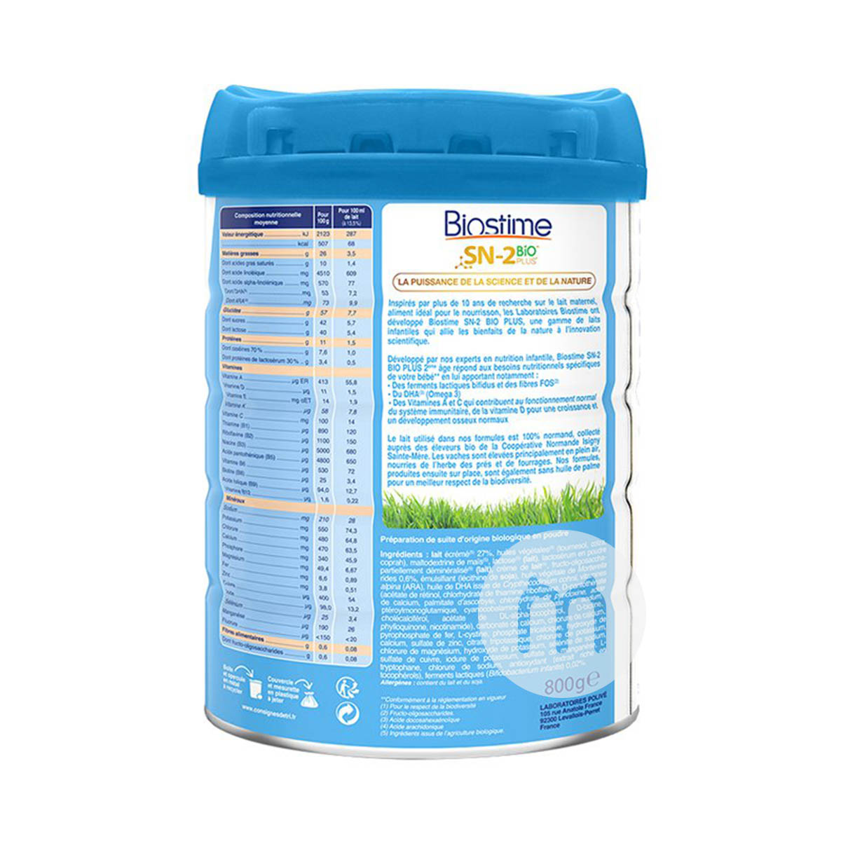 Biostime 프랑스유기농베이비밀크파우더 2 단 800g * 6 캔프랑스어버전