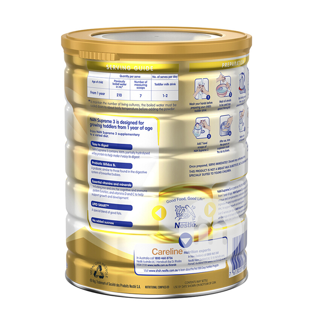 Nestle 호주 HA 적당히가수분해된알레르기가없는베이비밀크파우더 3 단계 800g * 3 캔Australian Bodycare버전