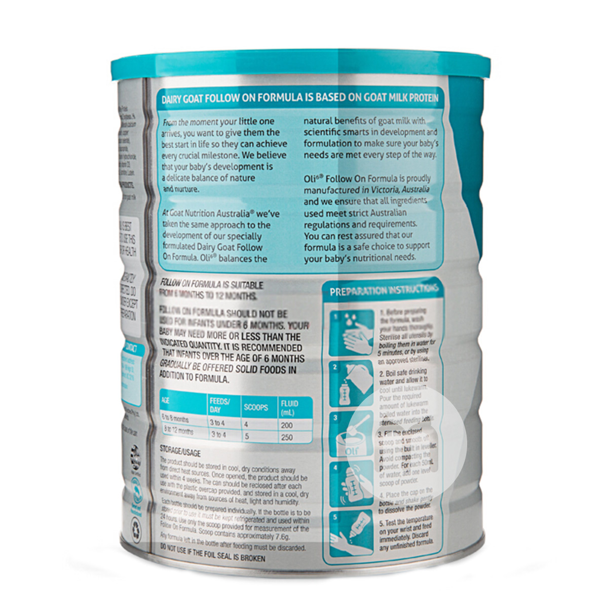 Oli6 호주아기염소분유 2 섹션 800g * 6 캔호주버전