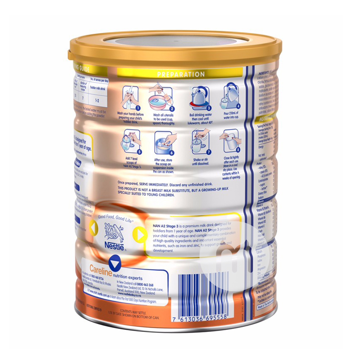 Nestle Australian Bodycare A2 카제인프로바이오틱유아분유 3 단계 800g * 6 캔호주버전