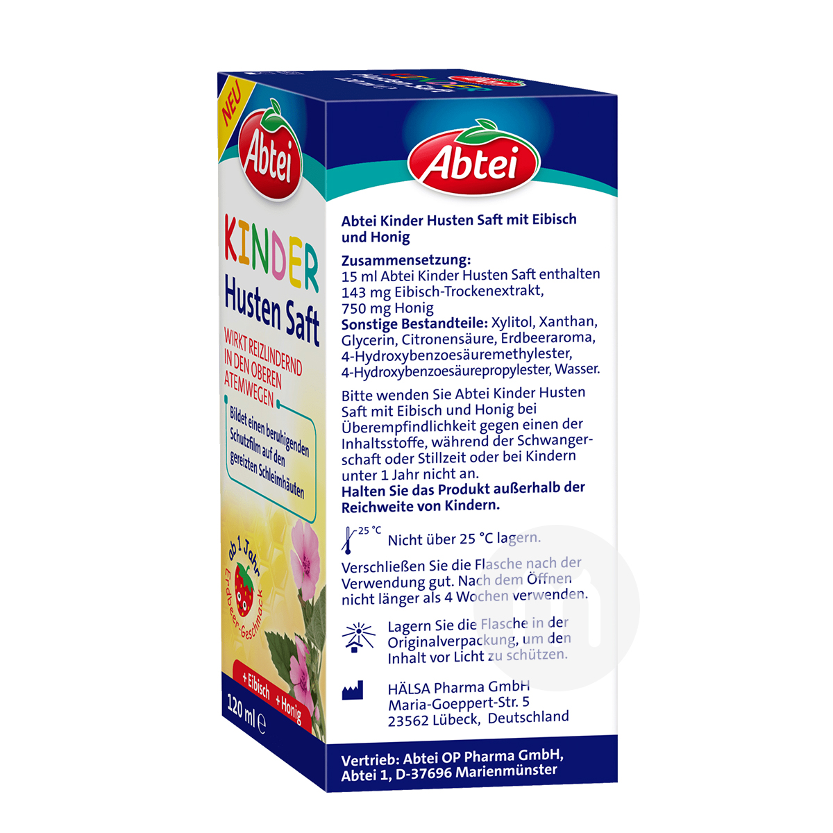 [4 조각] Abtei 독일어린이허니마시멜로기침시럽해외판