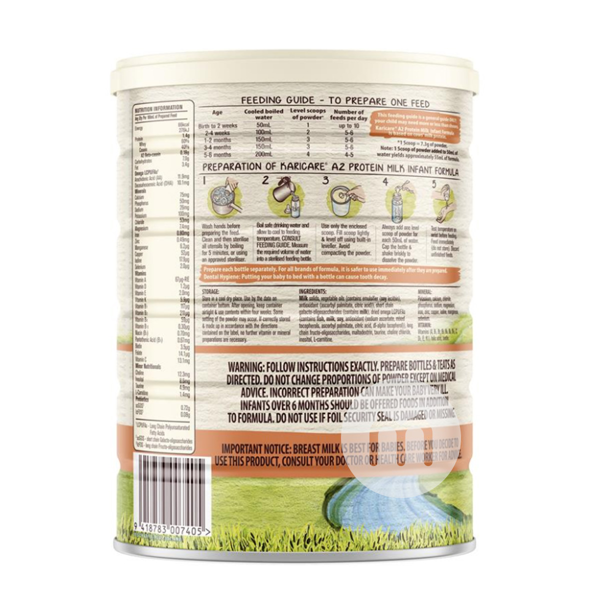 Karicare 호주골드팩 a2 카세인베이비밀크파우더 1 단계 * 캔캔호주판