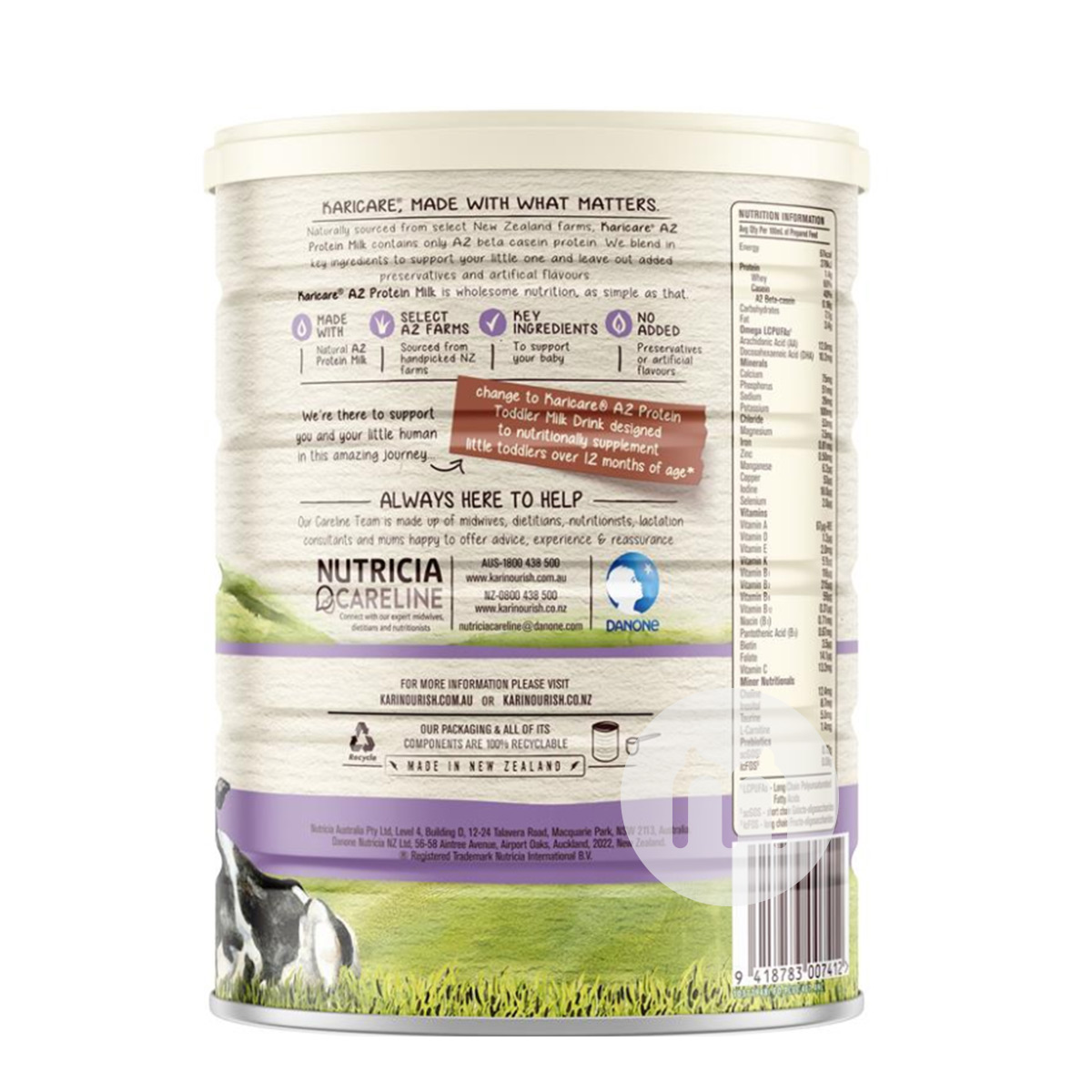 Karicare 호주골드의상 a2 카세인베이비밀크파우더 2 단계 * 3 캔호주