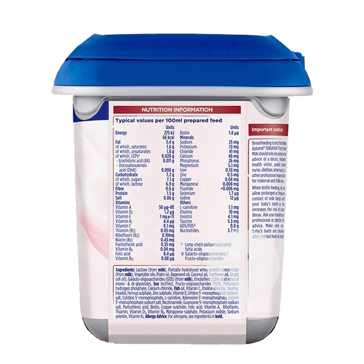 Aptamil 유아용분유의업그레이드버전 1 단락 800g * 4 캔영국버전