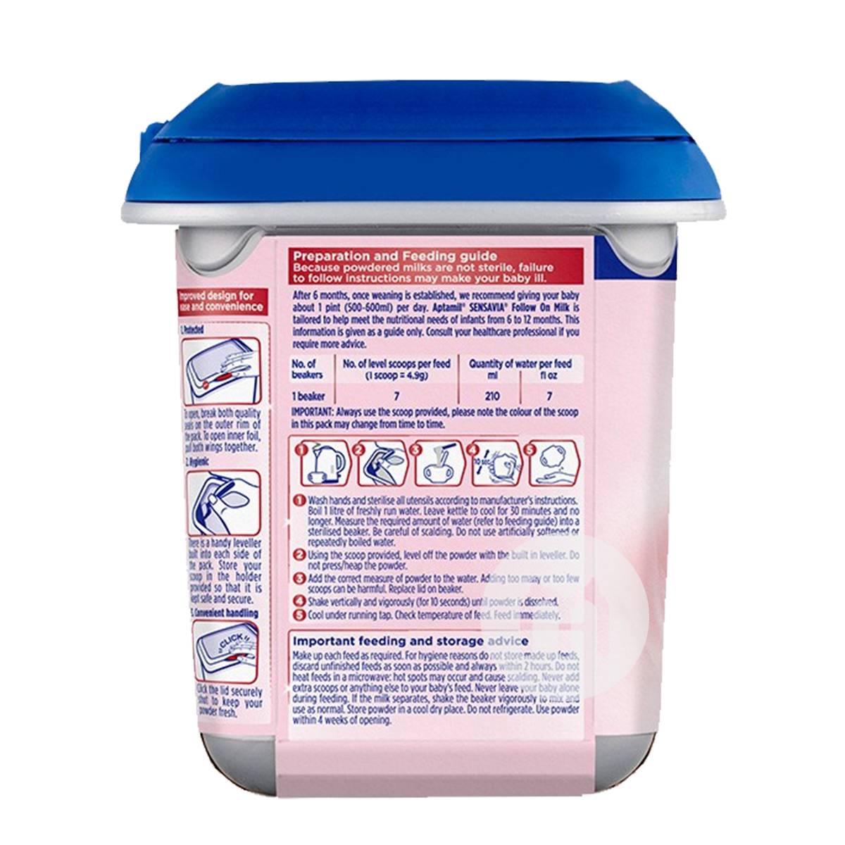 Aptamil영유분말업그레이드버전 2 섹션 800g * 4 캔영국판