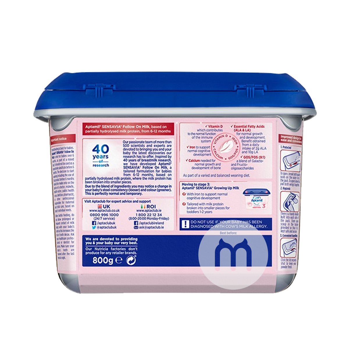 Aptamil영유분말업그레이드버전 2 섹션 800g * 4 캔영국판