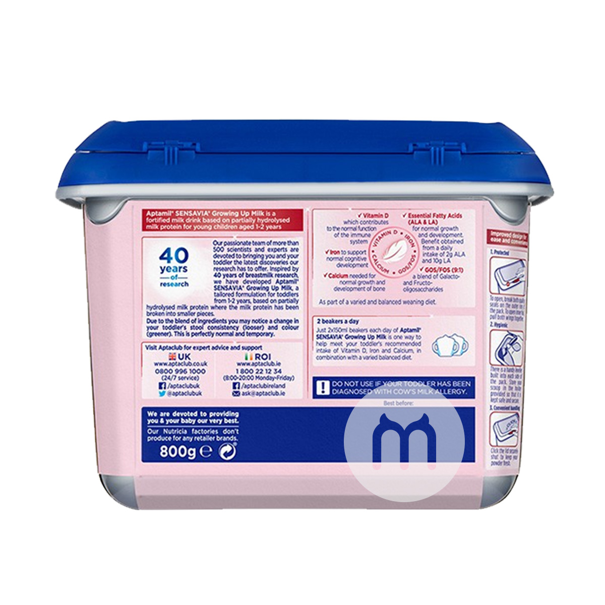 Aptamil 유아용분유의업그레이드버전 3 단계 800g * 4 캔영국버전