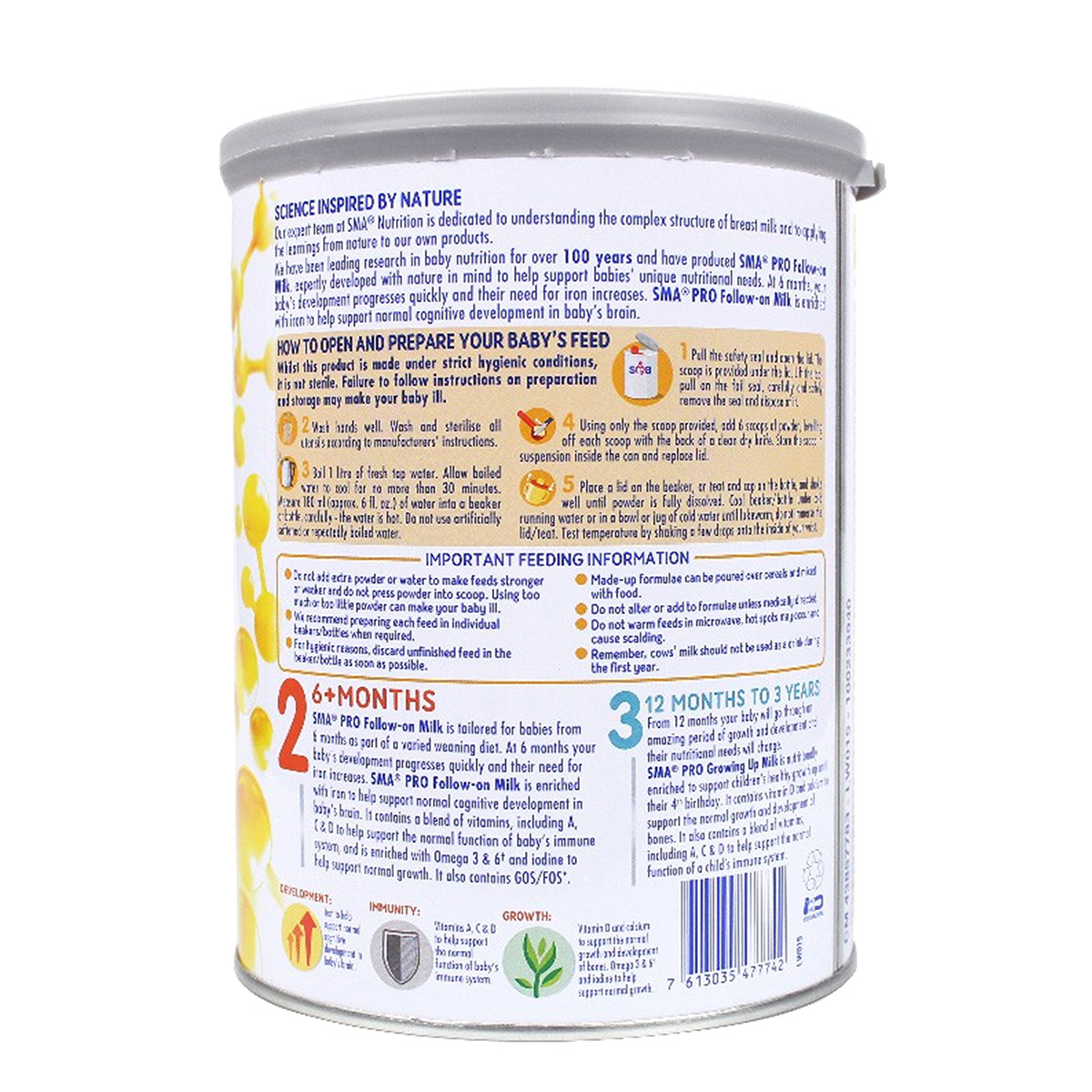 SMA 영국유아용분유 2 섹션 800g * 4 캔영국판