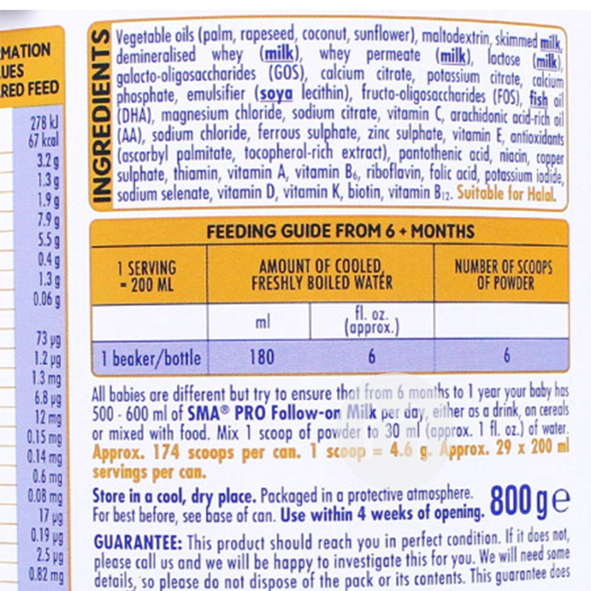 SMA 영국유아용분유 2 섹션 800g * 4 캔영국판