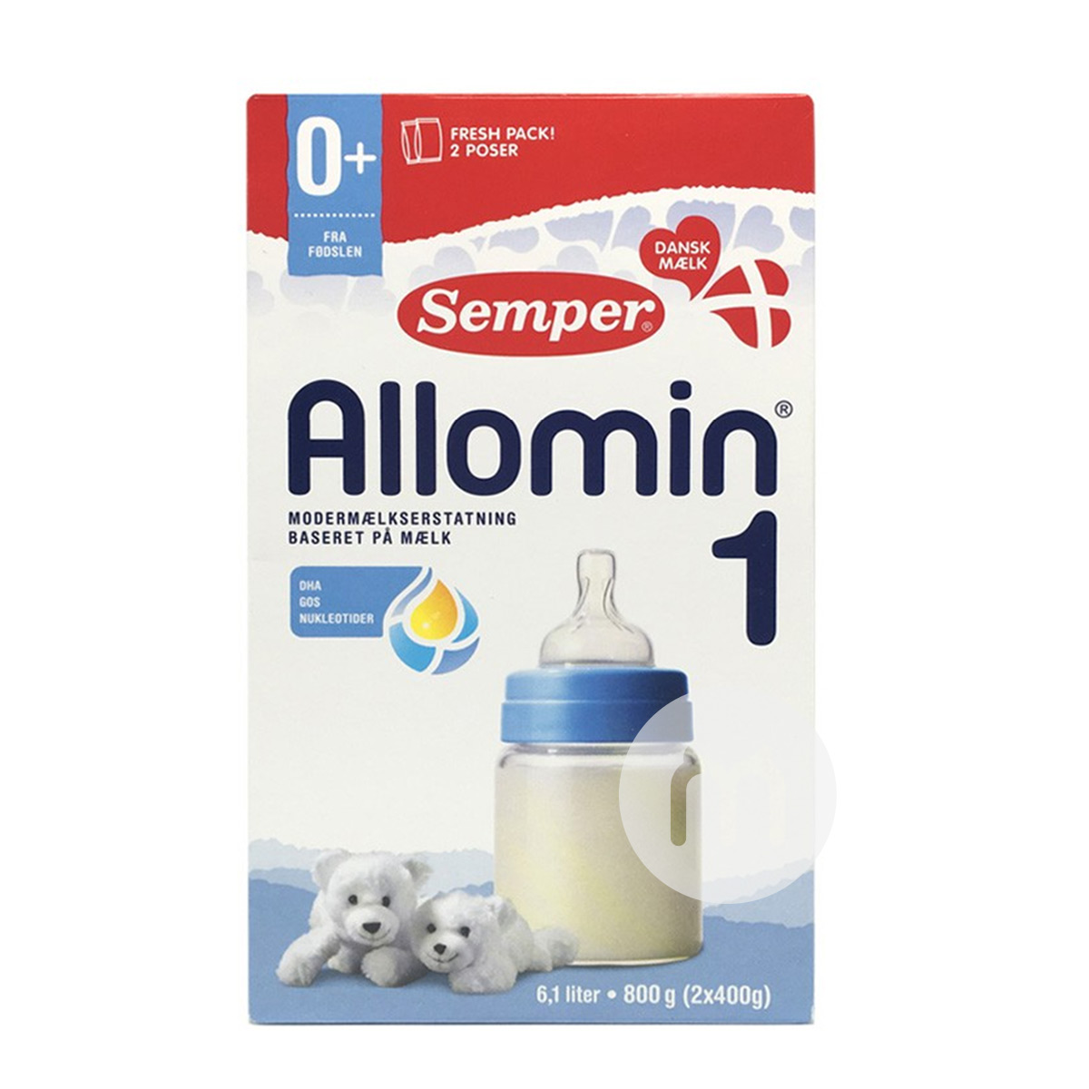 Semper덴마크유아용분유 1 단계 800g * 6 박스덴마크어버전