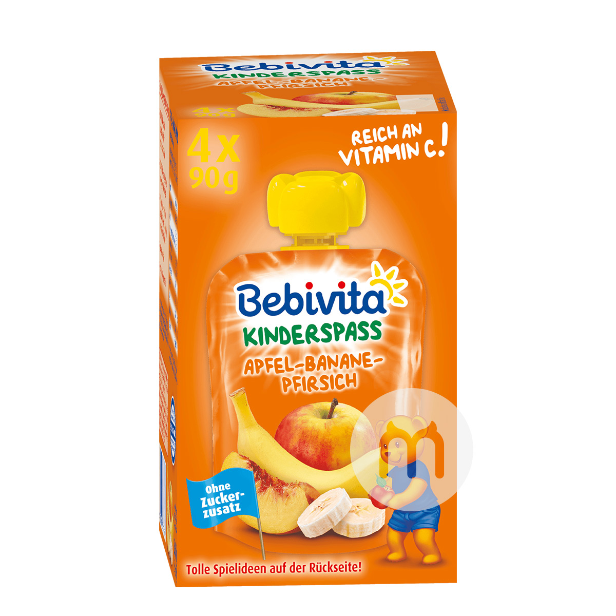 Bebivita 독일사과바나나복숭아퓨레 12 개월에걸쳐음악을빠는 360g 해외버전