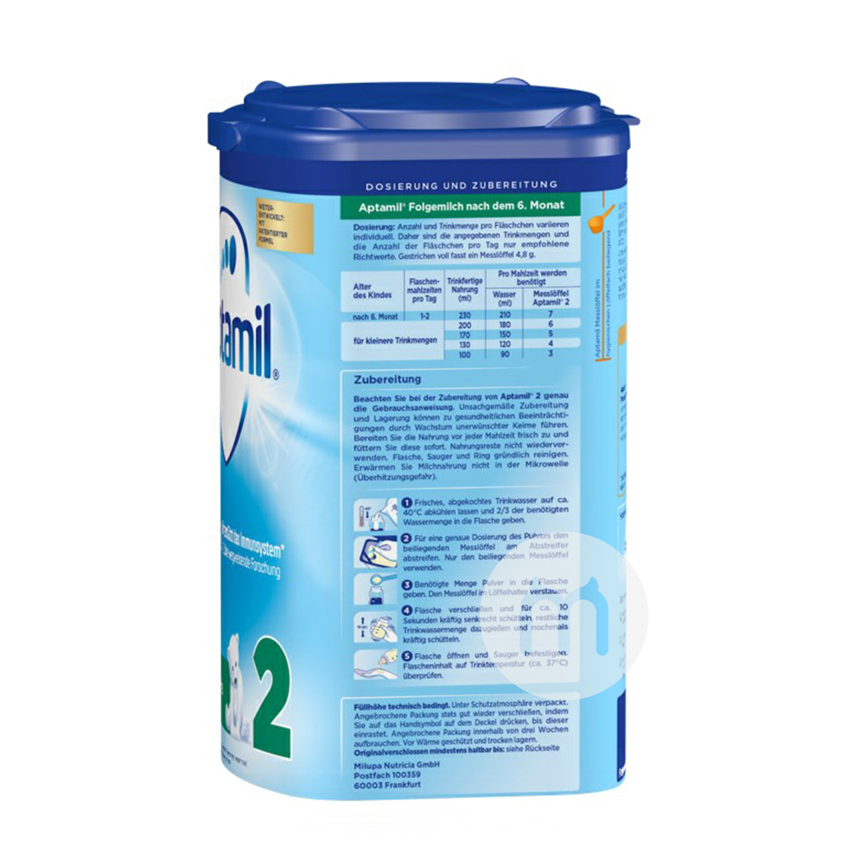 Aptamil 독일분유 2 단계 * 6 캔해외판