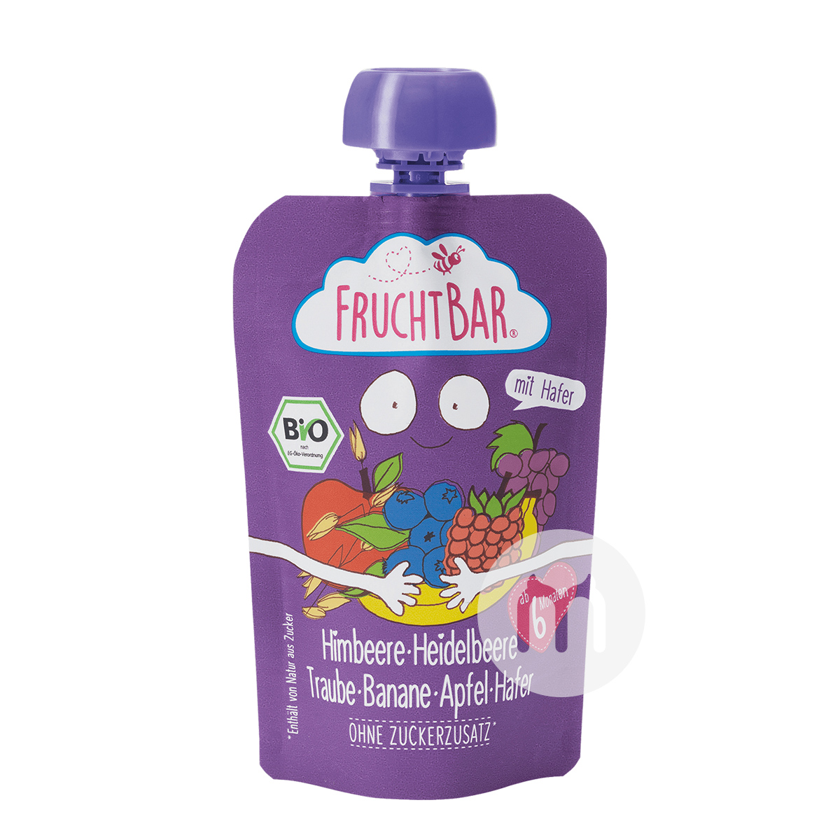 FRUCHTBAR 독일 FRUCHTBAR 유기농과일오트밀머드빠는및음악 100g * 8 해외버전