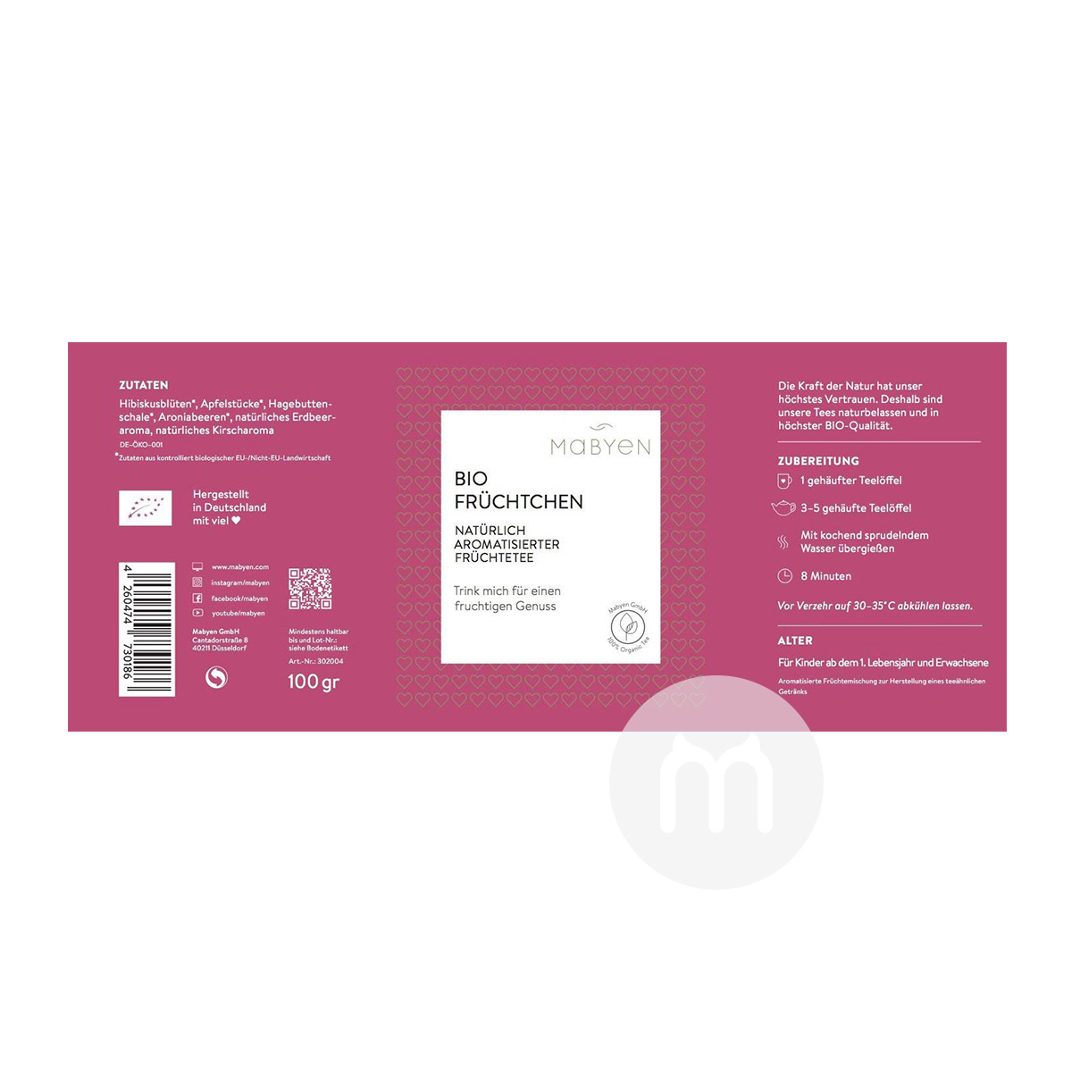 Mabyen 독일아기유기농꽃과과일차해외버전