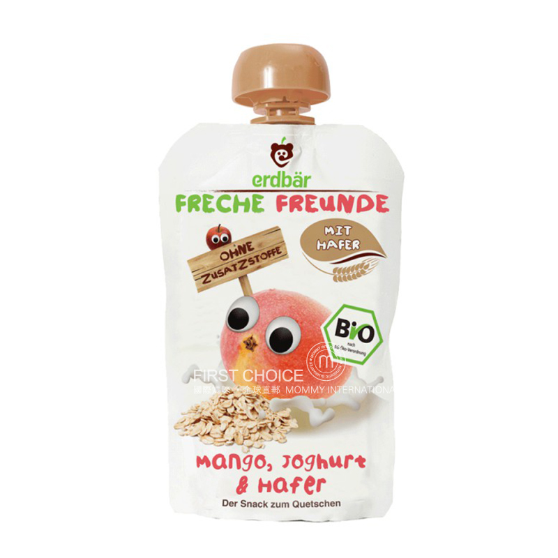 Erdbar 독일유기농어린이퓨레빠는요구르트요구르트시리얼망고맛 * 6 해외판