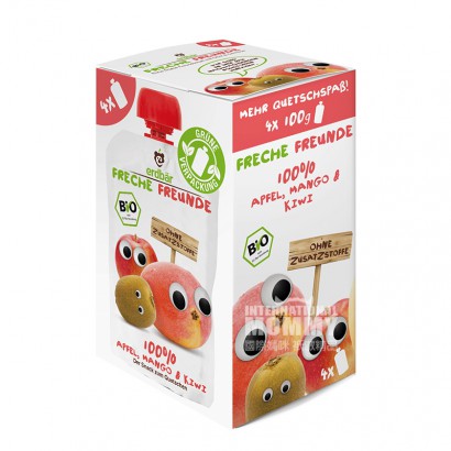 Erdbar 독일유기농사과망고키위흡입 4x100g 해외버전