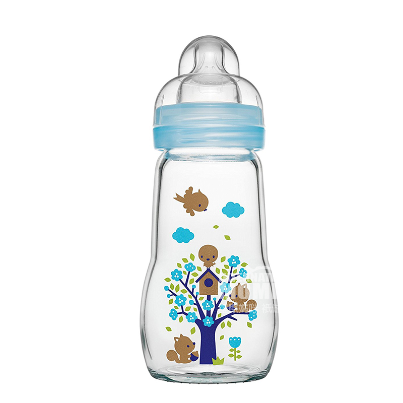 MAM 오스트리아크리스탈색온도유리우유병 260ml 3-6 개월해외버전