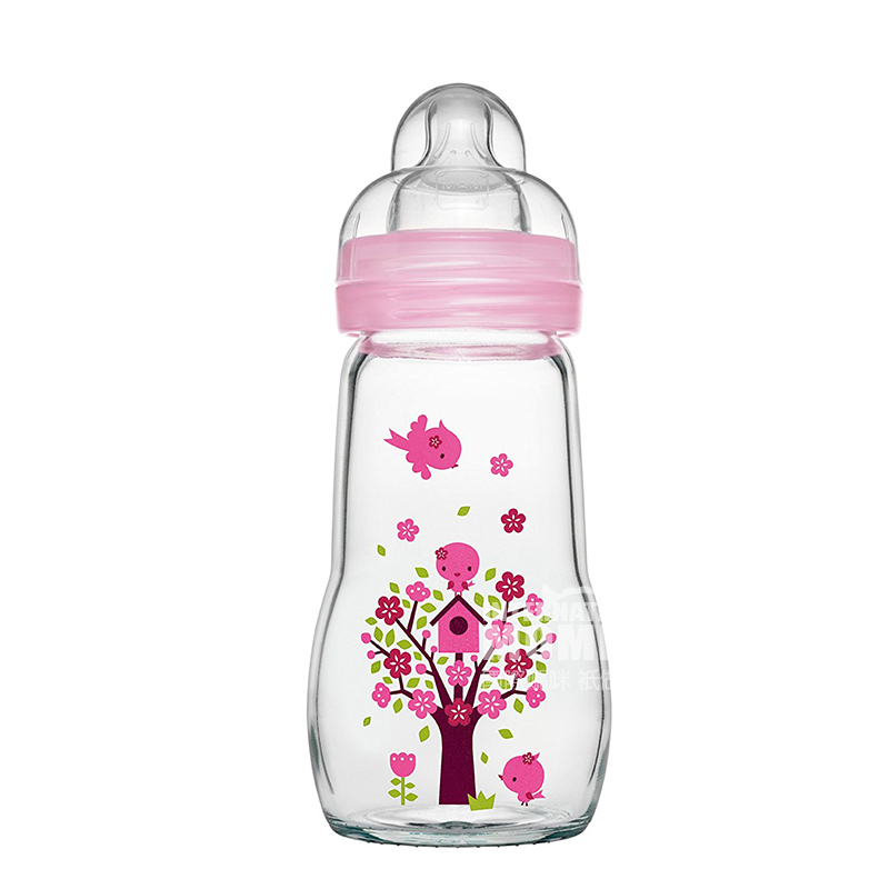 MAM 오스트리아크리스탈색온도유리우유병 260ml 3-6 개월해외버전