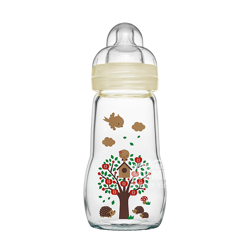 MAM 오스트리아크리스탈색온도유리우유병 260ml 3-6 개월해외버전