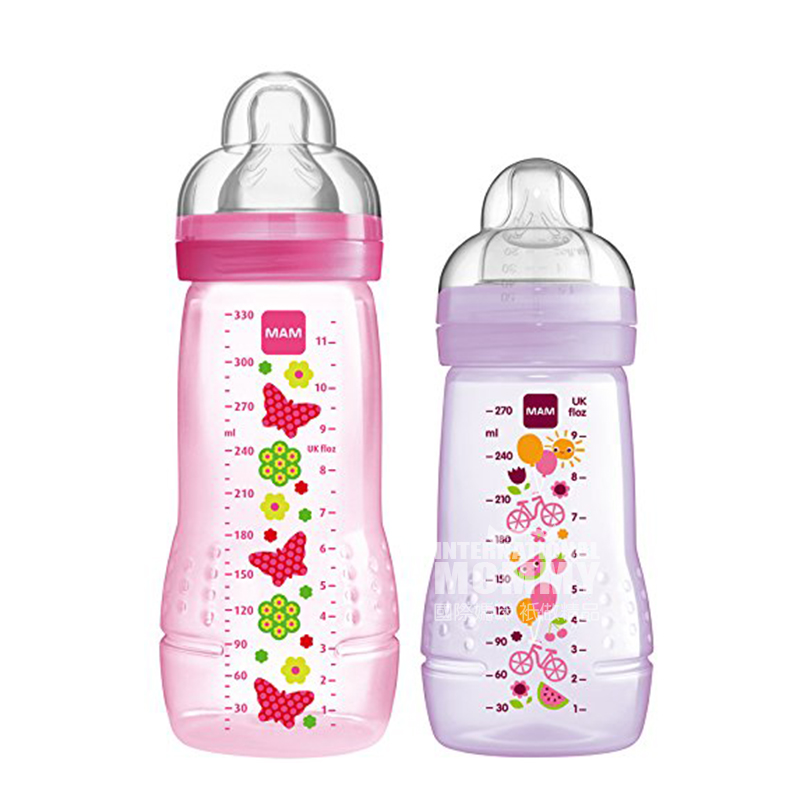 MAM 오스트리아방울 PP 플라스틱넓은입실리콘병크기 2 개세트해외버전