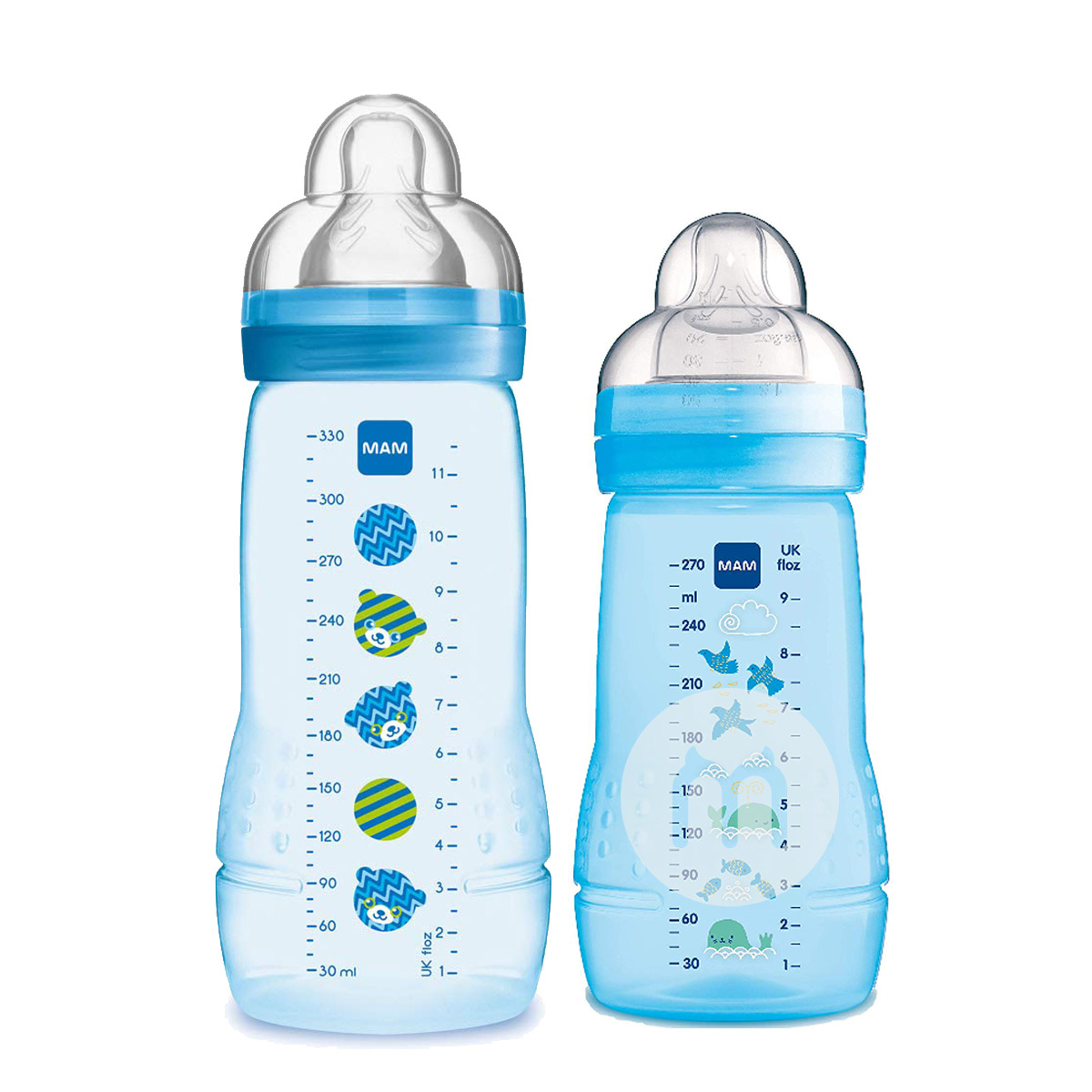 MAM 오스트리아방울 PP 플라스틱넓은입실리콘병크기 2 개세트해외버전