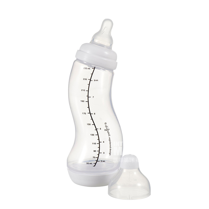 Difrax 네덜란드안티헛배부름 S 모양,넓은입 PP 젖병 250ml 0-3 개월해외