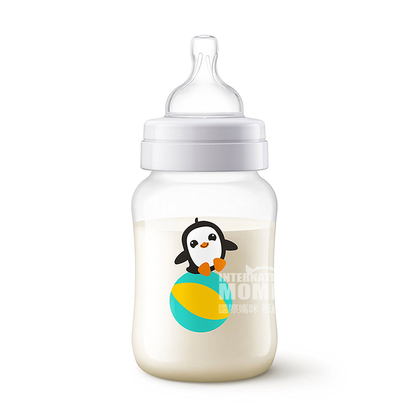 PHILIPS AVENT 영국광구경 PP 플라스틱캐릭터젖병 260 ml - 6 개월해외버전