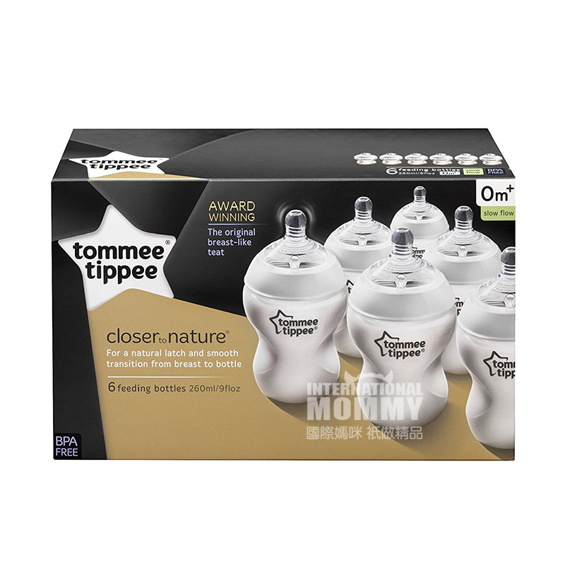 Tommee Tippee 영국넓은입헛배부름 PP 아기병 6 개 260ml 0-3 개월해외버전