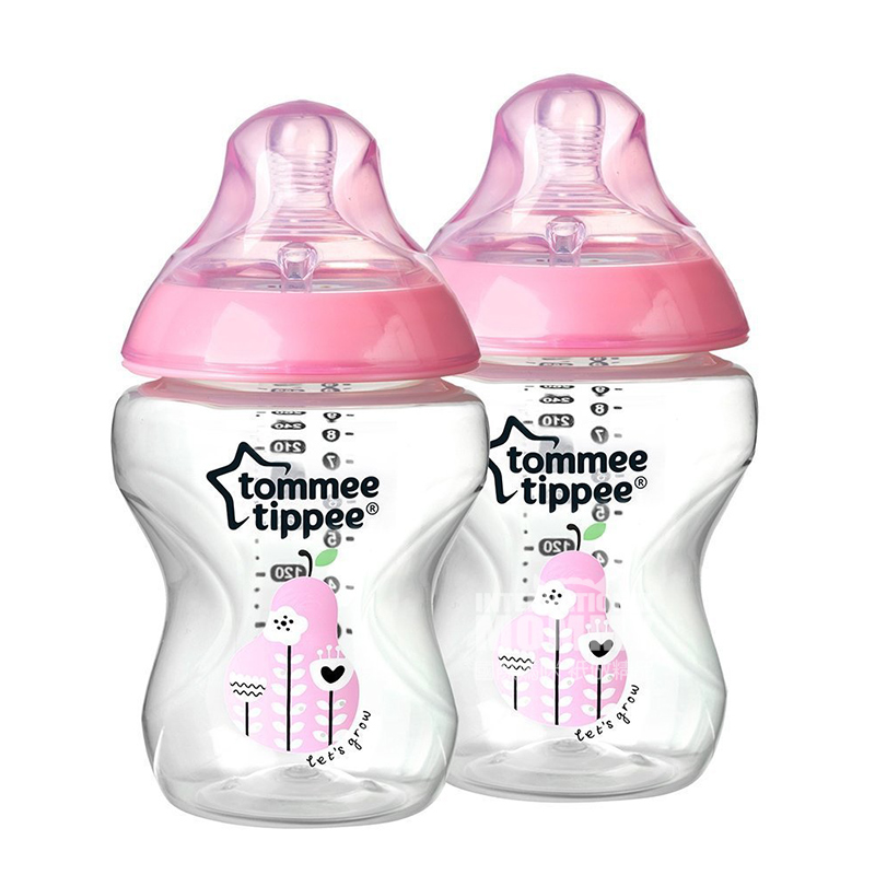 Tommee Tippee 영국넓은입헛배름 PP 아기젖병 2 * 260ml 핑크 0-3 개월해외버전
