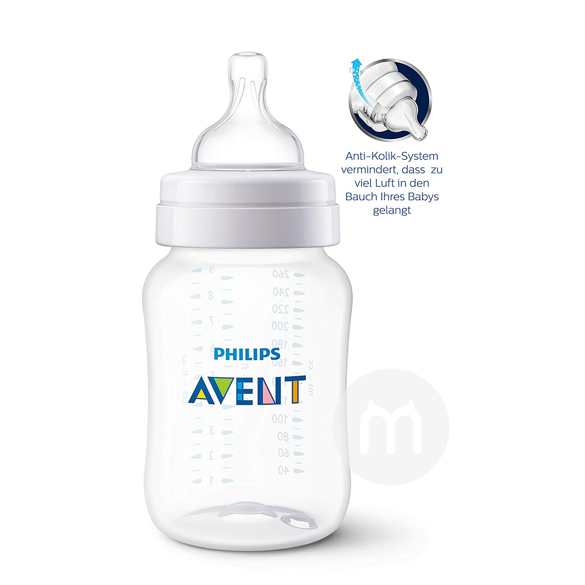PHILIPS AVENT 영국광구경 PP 플라스틱클래식젖병 260 ml * 3 개월이상해외버전