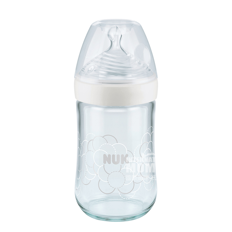 NUK 독일 NUK 매우넓은입유리젖병실리콘젖꼭지 240ml 0-6 개월흰색해외버전