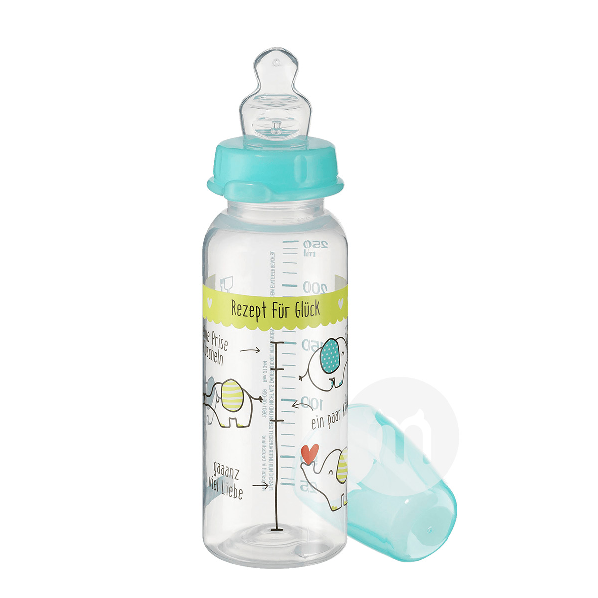Babylove 독일표준구경실리콘젖꼭지플라스틱우유병 250ml 0-6 개월해외판